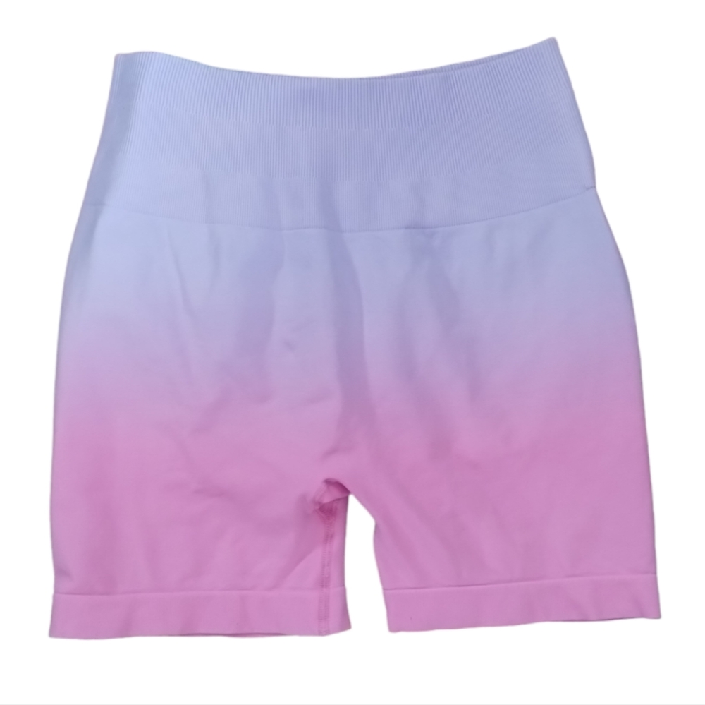 Purple pink ombre seamless shorts